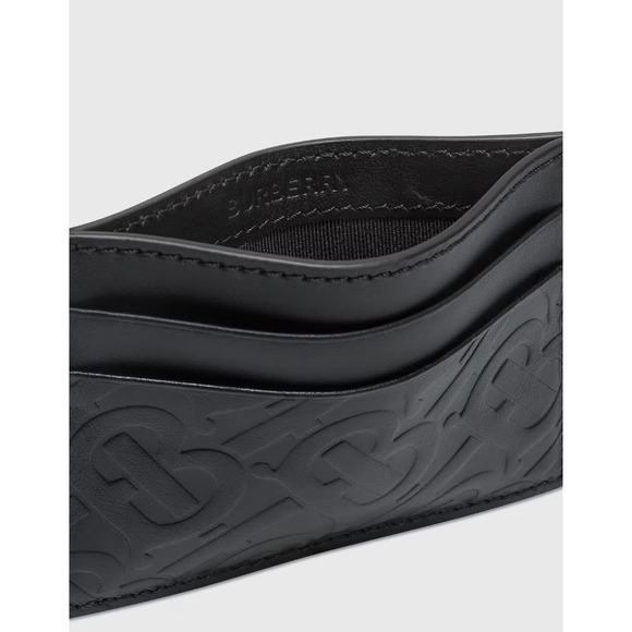 Authentic Burberry Sandon Tb Monogram Leather Card Case In Black - Picture 3 of 12